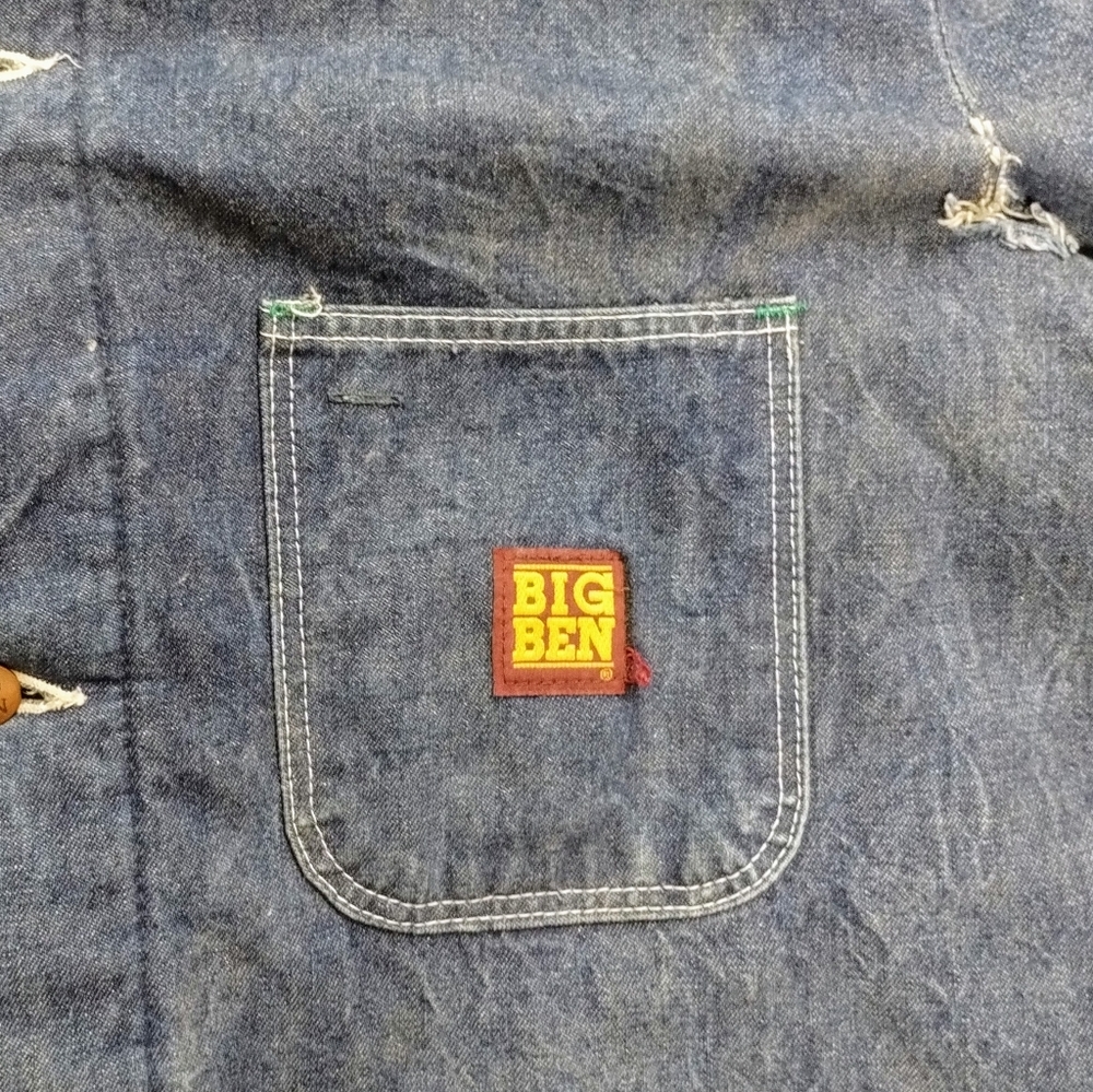 Big Ben By Wrangler Blanket Lined Denim Coat Vintage View 2
